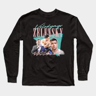 Zelensky Ukraine / Retro Fan Art Design Long Sleeve T-Shirt